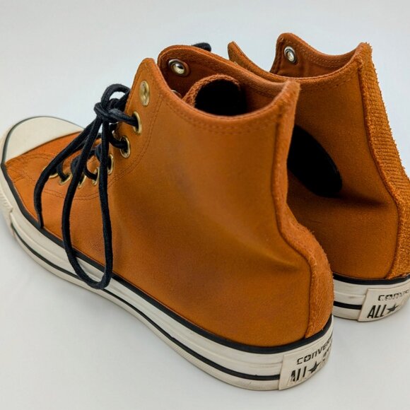 Converse Chuck Taylor All Star Cognac Brown Leather High-top Sneakers M8.5 W10.5 - Picture 8 of 16